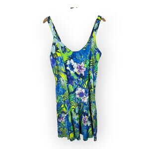 Peppermint Bay Womens size XL Tropical Orchid Hawaiian Dress Cruise Beachy